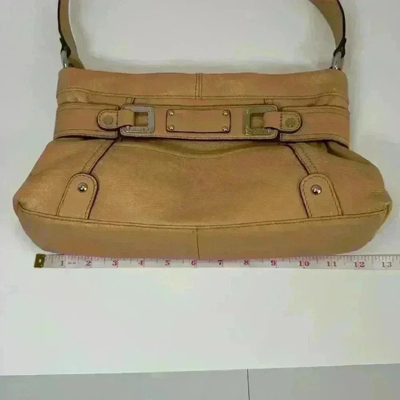 Tignanello Shoulder Bag Purse Handbag Genuine Leather Tan Brown - Picture 13 of 16